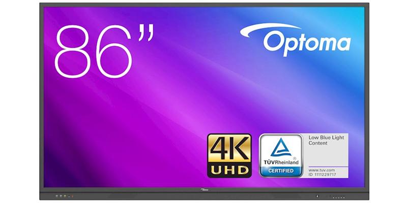 Интерактивная доска 86' Optoma 3861RK NTERACTIVE, UHD 4K, 3840x2160, 370cd, 1200:1, 8ms, 178/178, IN: 3xHDMI, VGA, DP, 4xUSB2.0, USB3.0, RJ45, OUT: HDMI, S/PDIF, RG45, Android 8.0, 3GB, 16GB, Speakers 2x15V