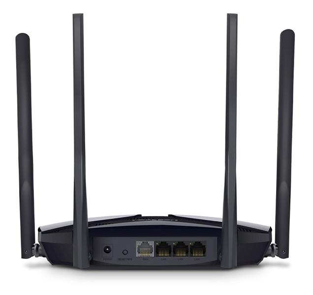  MERCUSYS AX1800 Двухдиапазонный Wi-Fi 6 роутер, до 574 Мбит/с на 2,4 ГГц + до 1201 Мбит/с на 5 ГГц, 4 фиксированные внешние антенны, 3 гигабитных порта LAN, 1 гигабитный порт WAN