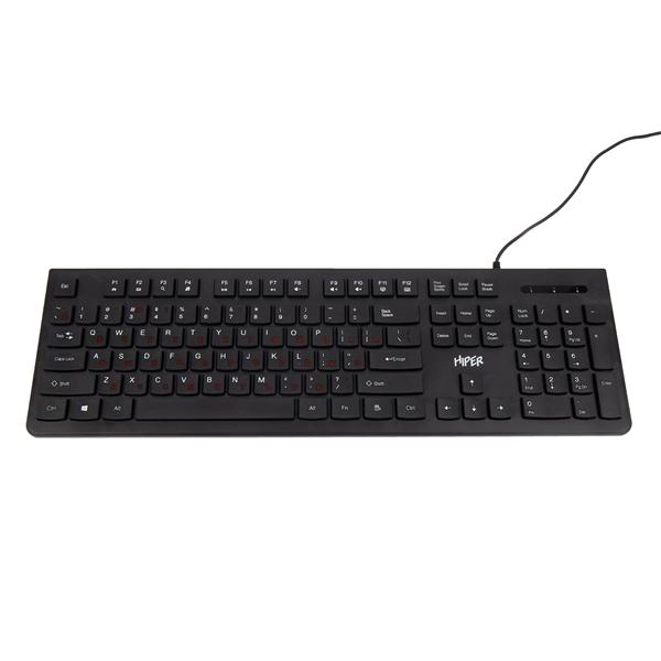 Клавиатура HIPER WIRED KEYBOARD OK-4000, USB, 104, 1.5m, black