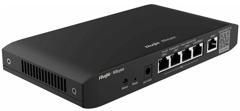 Коммутатор Reyee 5-Port Gigabit  Cloud Managed  router, 5 Gigabit Ethernet connection Ports including 4 PoE/POE+ Ports with 54W POE Power budget, Support up to 2 WANs, 100 concurrent users, 600Mbps