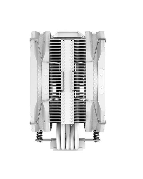 Кулер для процессора DEEPCOOL AS500 PLUS WH LGA20XX/1700/1200/115X/AM5/AM4 (8шт/кор, TDP 220W, PWM, ARGB Led, DUAL Fan 140mm, 5 тепл. Трубок, белый) RET