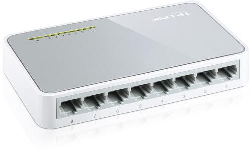  TP-Link 8-портовый 10/100 Мбит/с мини настольный коммутатор, 8 портов RJ45 10/100 Мбит/с, пластиковый корпус