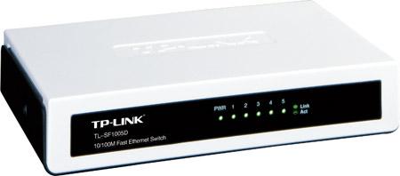  TP-Link 5-портовый 10/100 Мбит/с мини настольный коммутатор, 5 портов RJ45 10/100 Мбит/с, пластиковый корпус