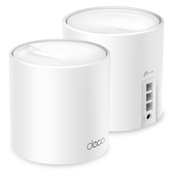  TP-Link Deco X50(2-pack), AX3000 Домашняя Mesh Wi-Fi 6 система, 2 устройства, до 574 Мбит/с на 2,4 ГГц + до 2402 Мбит/с на 5 ГГц, 2 встр. антенны, 3 гиг. порта (WAN/LAN)