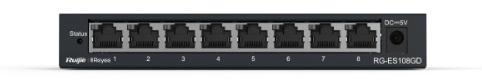 Коммутатор Reyee 8-Port Gigabit unmanaged Switch, 8 Gigabit RJ45 Ports ,Steel Case