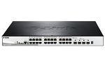 Коммутатор D-Link DGS-1510-28XMP/A1A, PROJ L2+ Smart Switch with 24 10/100/1000Base-T ports and 4 10GBase-X SFP+ ports (24  PoE ports 802.3af/802.3at (30 W), PoE Budget 370W).16K Mac address, 802.3x Flow Contro