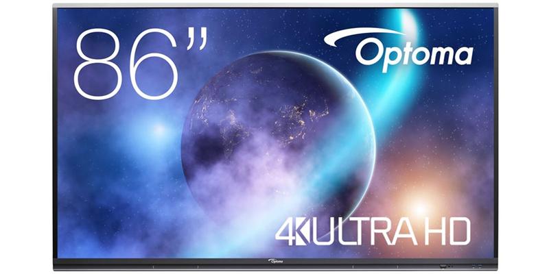 Интерактивная доска 86' Optoma 5862RK NTERACTIVE, UHD 4K, 3840x2160, 420cd, 1200:1, IN: 3xHDMI, VGA, S/PDIF, 4xUSB3.0, USB2.0, RS232, 2xRJ45, USB-C, 2xUSB Touchport, OUT: HDMI,  Android 9.0, 4GB, 32GB, Speakers 2x20V