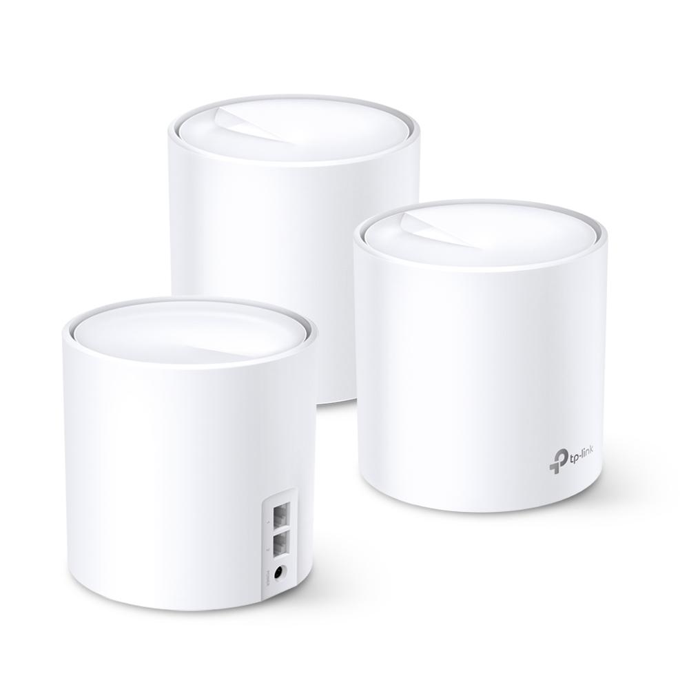  TP-Link Deco X20(3-pack), AX1800 Домашняя Mesh Wi-Fi 6 система, 3 устройства, до 574 Мбит/с на 2,4 ГГц + до 1201 Мбит/с на 5 ГГц, встр. антенны, 2 гиг. порта (WAN/LAN)