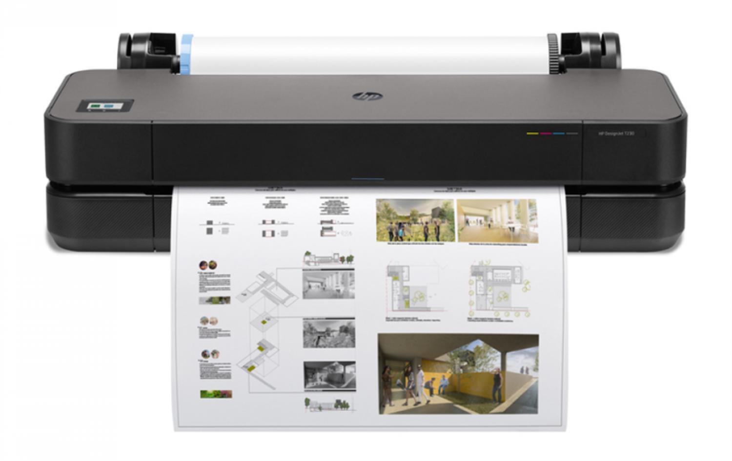 Широкоформатный принтер HP DesignJet T230 Printer (24",4color,2400x1200dpi,516Mb, 35spp(A1),USB/GigEth/Wi-Fi,rollfeed,sheetfeed, autocutter,repl. 5ZY57A)