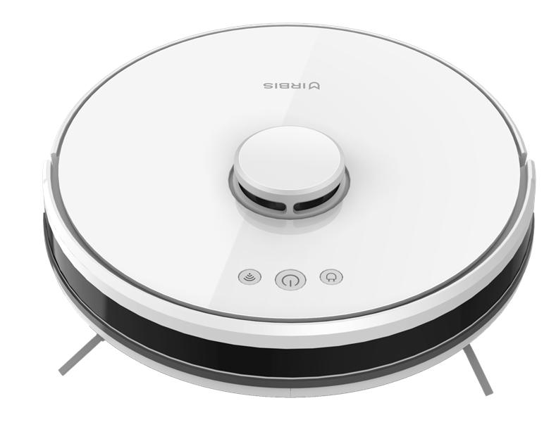 Робот-пылесос с lidar (лазерный дальномер) навигацией Robot vacuum IRBIS Peach 0421,2500 mAh,28W,3000Pa, Hyrpscope,White, charging stat, power adapter, roller brush & cloth for wet, water tank, dust collector, brushes 2, HEPA filter 2, cleaning brush