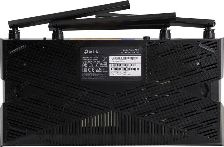  TP-Link Archer AX10, AX1500 Wi Fi 6 роутер, до 300 Мбит/с на 2,4 ГГц + до 1201 Мбит/с на 5 ГГц, 4 антенны, 1 гигабитный порт WAN + 4 гигабитных порта LAN