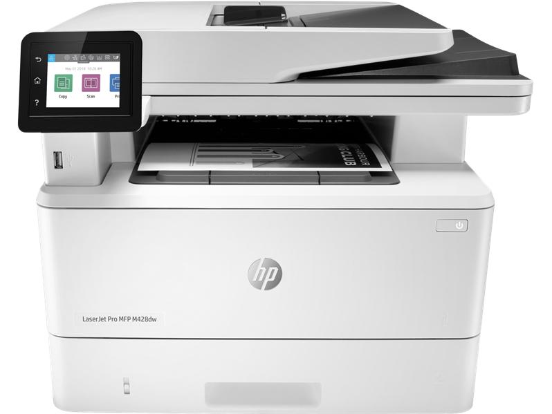 Лазерное многофункциональное устройство HP LaserJet Pro MFP M428dw RU (p/c/s,  A4, 38 ppm, 512Mb, Duplex, 2 trays 100+250,ADF 50, USB 2.0/GigEth/Dual-band WiFi with Bluetooth Low Energy ,Cartridge 10 000 pages in box,1y warr., repl. F6W16A)