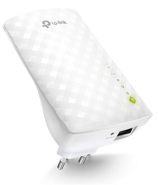  TP-Link RE220, AC750 Усилитель Wi-Fi сигнала, до 300 Мбит/с на 2,4 ГГц + до 433 Мбит/с на 5 ГГц, 3 встр. антенны, 1 порт 10/100 Мбит/с, подключение к настенной розетке