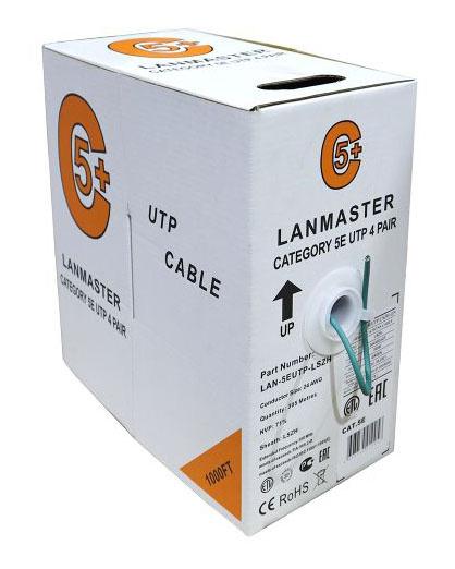  Кабель LANMASTER UTP, 4 пары, кат. 6, с перегородкой, 550Mhz, LSZH, синий, 305 м