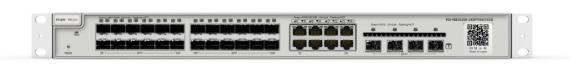 Коммутатор Reyee 24-Port SFP L2 Managed Switch, 24  SFP Slots, 8 Gigabit RJ45 Combo Ports, 4 *10G SFP+ Slots, 19-inch Rack-mountable Steel Case