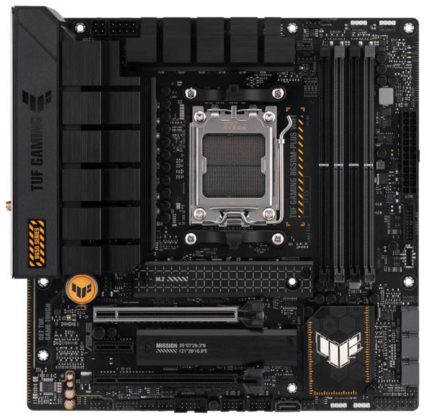 Материнская плата ASUS TUF GAMING B650M-PLUS WIFI, Socket AM5, B650, 4*DDR5, HDMI+DP, 4xSATA3 + RAID, M2, Audio, Gb LAN, USB 3.2, USB 2.0, mATX; 90MB1BF0-M0EAY0