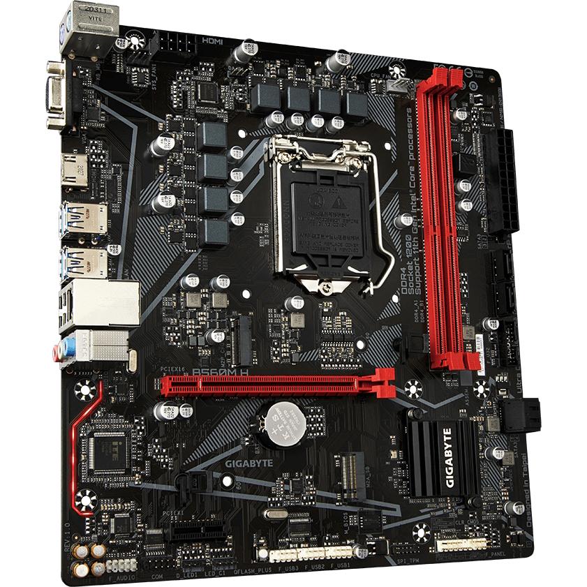 Материнская плата GIGABYTE B560M H, LGA1200, B560, 2*DDR4, D-Sub+HDMI,  4 SATA 6 Гб/с, M2, Audio, Gb LAN, USB 3.2, USB 2.0, COM*1 header, mATX