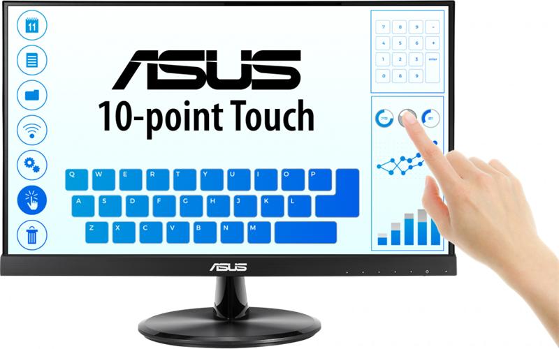 Монитор ASUS 21.5" VT229H Touch IPS LED, 1920x1080, 5ms, 250cd/m2, 178°/178°, 100mln:1,  D-SUB, HDMI, USB, Speakers, Tilt, VESA, Black, 90LM0490-B01170 3 years