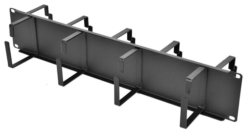  Органайзер кабельный горизонтальный двусторонний 19" 2U, 9 колец, цвет черный