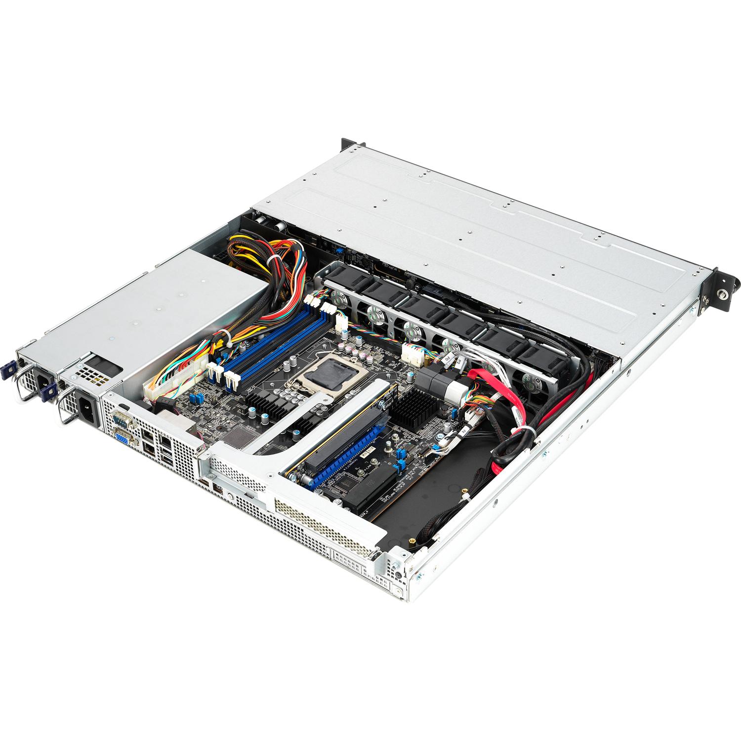 Серверная платформа ASUS RS300-E11-RS4 Rack 1U,1xSocket LGA 1200,4xUDIMM(3200/2933/2666),4xLFF SATA/SAS(upto2xNVMe),2x1GbE,2x450W,ASMB10-iKVM