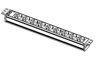  Блок розеток Rem-10 без шнура с инд., 9 Schuko, вход IEC 60320 C14, 10A, алюм., 19"