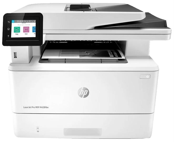 Лазерное многофункциональное устройство HP LaserJet Pro MFP M428dw (p/c/s,  A4, 38 ppm, 512Mb, Duplex, 2 trays 100+250,ADF 50, USB 2.0/GigEth/Dual-band WiFi with Bluetooth Low Energy , repl. F6W16A) (существенное повреждение коробки)