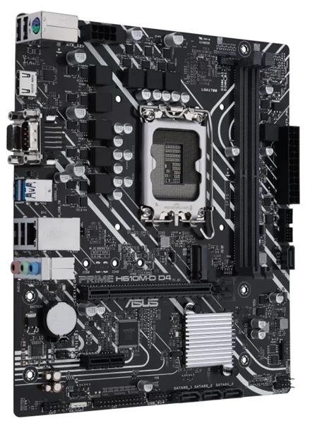 Материнская плата ASUS PRIME H610M-D D4, LGA1700, H610, 2*DDR4, D-Sub + HDMI, SATA3, Audio, Gb LAN, USB 3.2*4, USB 2.0*6, COM*1, LPT*1 header (w/o cable), mATX ; 90MB1A00-M0EAY0, 3 year