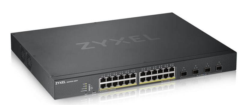  Гибридный Smart L2+ коммутатор PoE+ Zyxel NebulaFlex XGS1930-28HP, rack 19", 24xGE PoE+, 4xSFP+, бюджет PoE 375 Вт, автономное/облачное управление