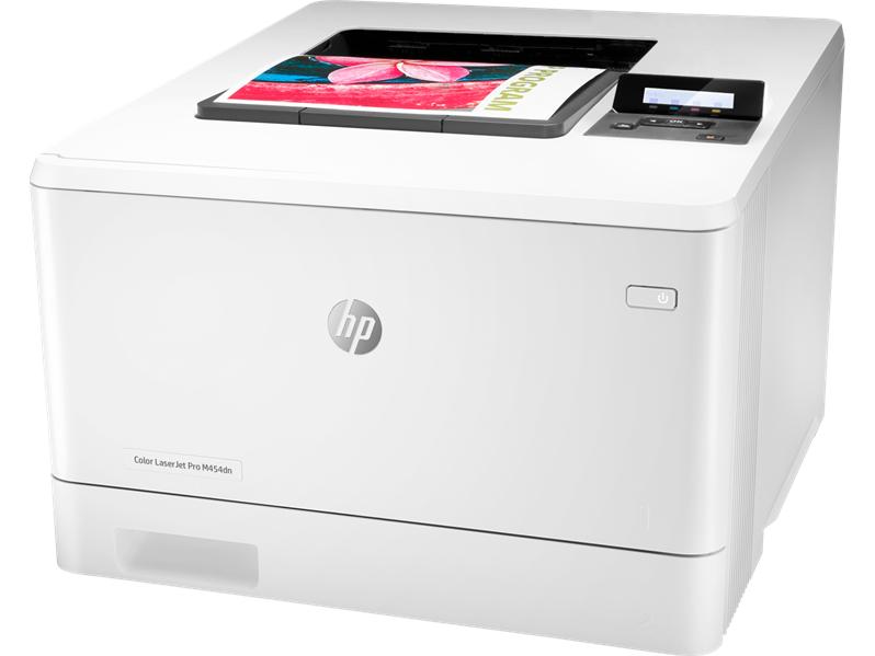 Принтер HP Color LaserJet Pro M454dn Printer (A4,600x600dpi,27(27)ppm,ImageREt3600,256Mb,Duplex, 2trays 50+250,USB2.0/GigEth, ePrint, AirPrint, PS3, 1y warr, 4Ctgs1200pages in box, repl. CF389A)