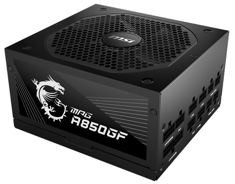 Блок питания MSI MPG A850GF, 850W, Intel ATX 12V, APFC, 14cm Fan, 80+ Gold, Fully-Modular, Retail