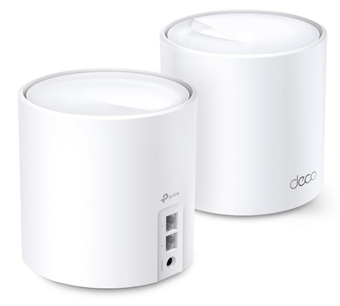  TP-Link Deco X20(2-pack), AX1800 Домашняя Mesh Wi-Fi 6 система, 2 устройства, до 574 Мбит/с на 2,4 ГГц + до 1201 Мбит/с на 5 ГГц, встр. антенны, 2 гиг. порта (WAN/LAN)