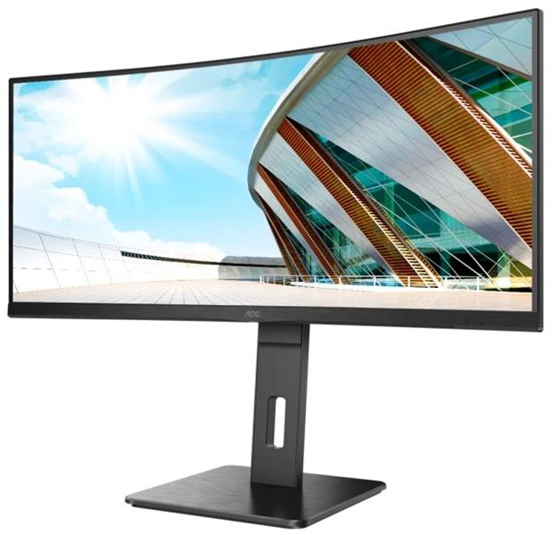 Монитор 34" AOC CU34P2A Curved 1500R 3440x1440@100Hz VA LED 21:9 1ms 2*HDMI DP 4*USB3.0 50M:1 3000:1 178/178 300cd Speakers HAS Tilt Swivel Black-Red