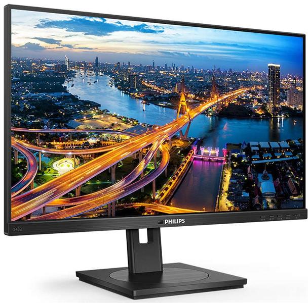 Монитор 23,8" Philips 243B1 1920x1080 75Гц  IPS W-LED 16:9 4ms HDMI DP 4*USB3.2 USB-C 3.2 50M:1 1000:1 178/178 250cd RJ45 USB-C Power Delivery HAS Pivot Tilt Swivel Speakers Black