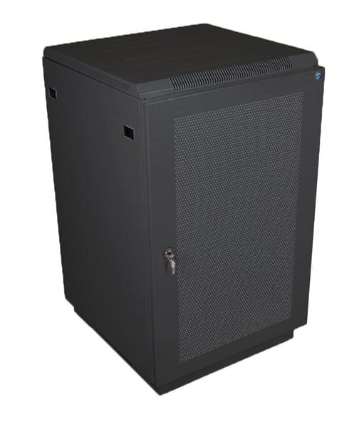  Шкаф телекоммуникационный напольный 27U (600x1000) дверь перфорированная 2 шт., цвет чёрный