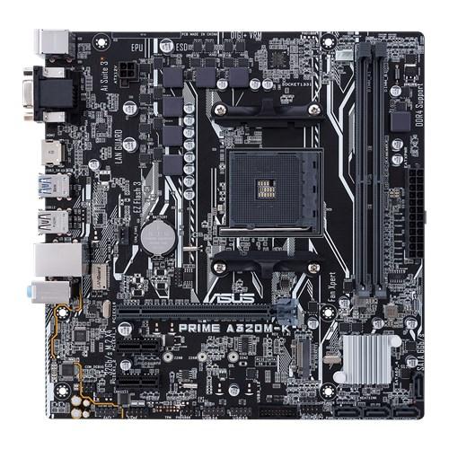 Материнская плата ASUS PRIME A320M-K, Socket AM4, A320, 2*DDR4, D-Sub+HDMI, SATA3 + RAID, Audio, Gb LAN, USB 3.0*6, USB 2.0*6, COM*1 header (w/o cable), mATX ; 90MB0TV0-M0EAY0, 3 year