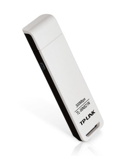 Сетевой адаптер TP-Link TL-WN821N, N300 Wi-Fi USB адаптер, до 300 Мбит/с на 2,4 ГГц, USB 2.0, кнопка WPS