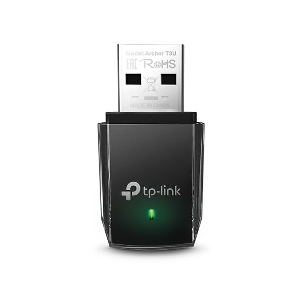  TP-Link Archer T3U, AC1300 Двухдиапазонный мини Wi-Fi USB адаптер, до 400 Мбит/с на 2,4 ГГц + до 867 Мбит/с на 5 ГГц, USB 3.0ОСОБЕННОСТИ: MU-MIMO