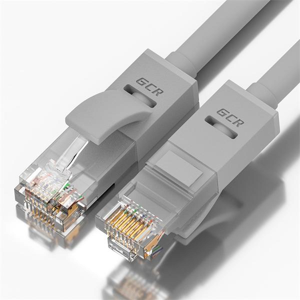 GCR Патч-корд  10.0m, кат.5e, прямой, UTP, серый, 24 AWG, литой, ethernet high speed 1 Гбит/с, RJ45, T568B (LNC500)
