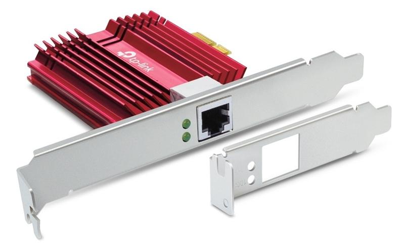  TP-Link TX401, 10 гигабитный сетевой адаптер PCI Express, PCIe 3.0 4, в комплекте кабель Ethernet CAT6A, поддержка стандартов 100 Мбит/с, 1 Гбит/с, 2,5 Гбит/с, 5 Гбит/с и 10 Гбит/с