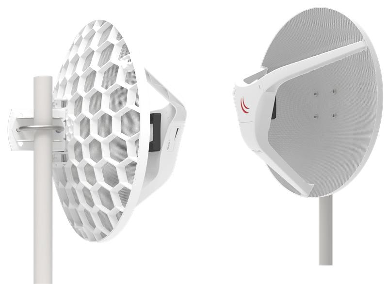 Точка доступа MikroTik LHG 60G (60GHz antenna, 802.11ad wireless, four core 716MHz CPU, 256MB RAM, 1x Gigabit LAN, RouterOS L3, POE, PSU) for use as CPE in Point -to-Multipoint setups for connections up to 800m