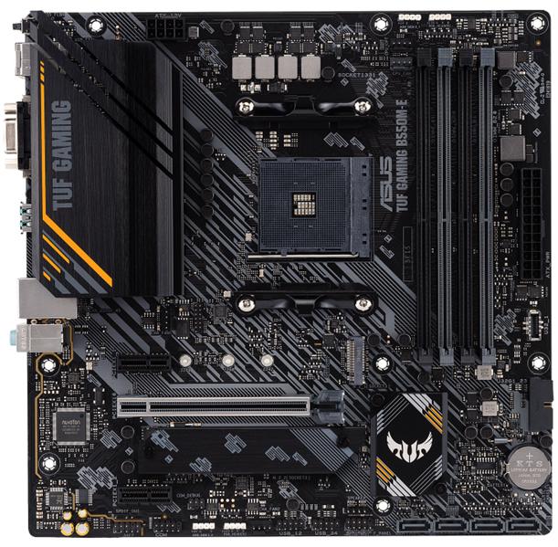 Материнская плата ASUS TUF GAMING B550M-E,  Socket AM4, B550, 4*DDR4, HDMI+DP+D-Sub, CrossFireX, SATA3 + RAID, Audio, 2,5Gb LAN, USB 3.2*6, USB 2.0*4, COM*1 header (w/o cable) mATX ; 90MB17U0-M0EAY0