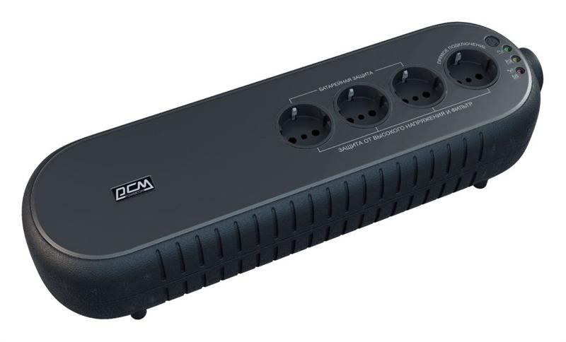 Источник бесперебойного питания Powercom Back-UPS WOW, OffLine, 1000VA/500W, Tower, 4 Schuko outlets(1 Surge & 3 batt), USB (78235)