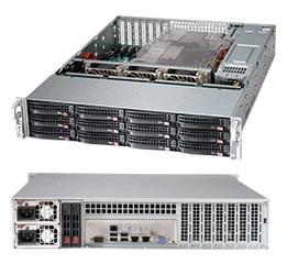 Шасси серверное Supermicro SuperChassis 2U 826BAC12-R1K23LPB/ HDD(12)LFF+opt.HDD(2)SFF/7xLP/2 x1200W/Backplane 12xSAS3/SATA3/NVMe4