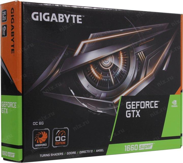 Видеокарта GIGABYTE GTX1660SUPER OC D6 6G//GTX1660SUPER, HDMI, DP*3, 6G,D6