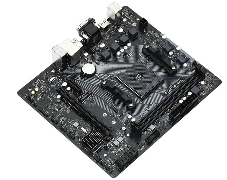 Материнская плата ASROCK A520M-HVS, AM4, A520, 2*DDR4, D-Sub+HDMI, 4xSATA3 6.0 (RAID), M.2 Socket, 4xUSB 3.2,  2xUSB 2.0, mATX; 90-MXBE60-A0UAYZ