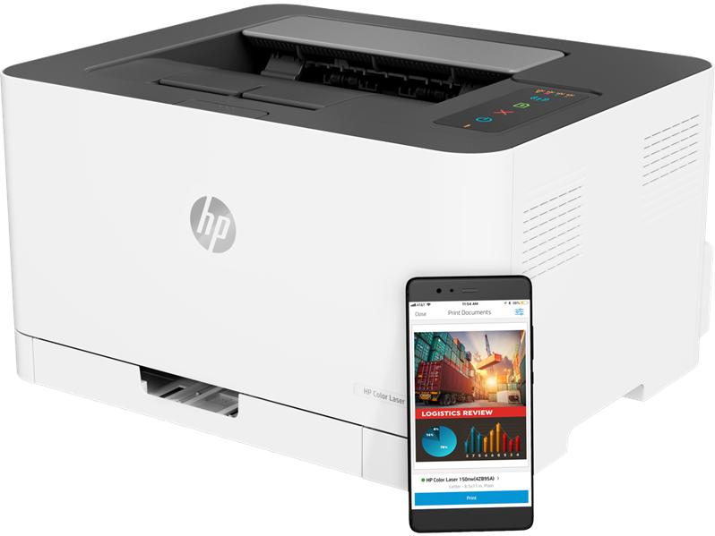 Принтер HP Color Laser 150nw Printer (A4,600x600dpi, (18(4)ppm, 64Mb, USB 2.0/Wi-Fi/Eth10/100,AirPrint, HP Smart,1tray 150, 1y warr, cartridges 700b &500cmy pages in box,repl.SL-C430W )