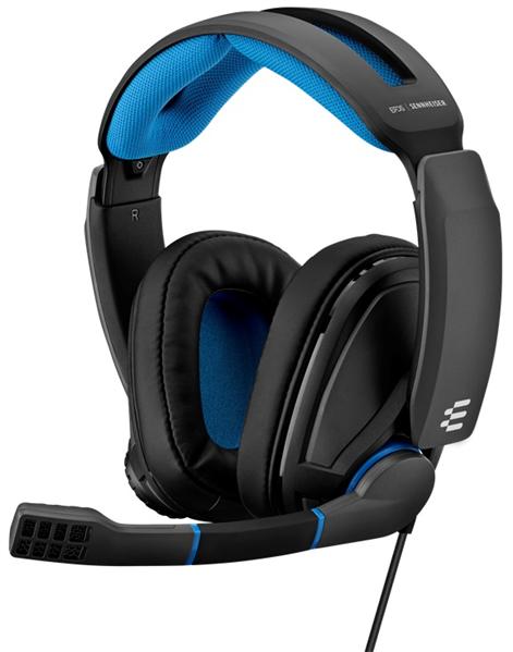 Гарнитура EPOS / Sennheiser Gaming Headset GSP 300, Stereo, 2x3.5 mm / 1x3.5mm(PCV 05 Combo Audio Adaptor), Closed-back, Black-Blue [1000238]