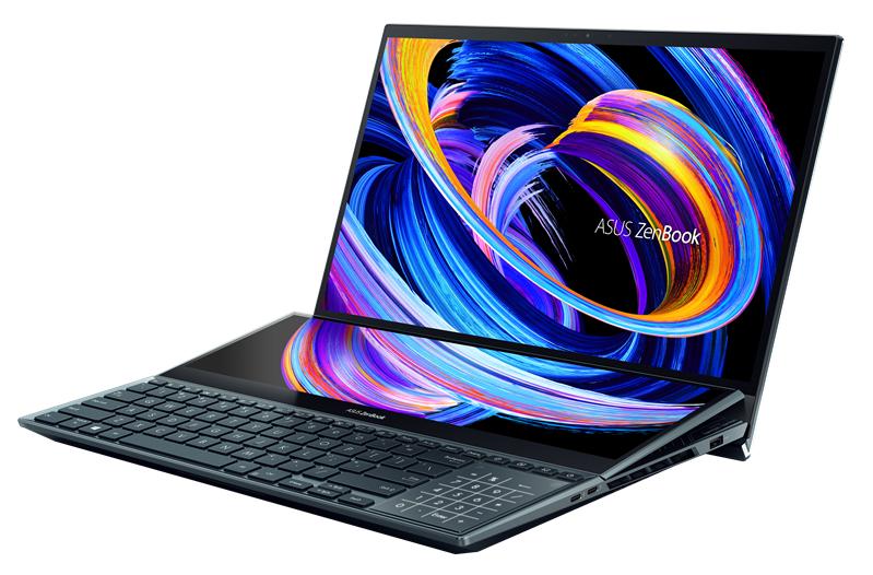 Ноутбук ASUS Zenbook Pro Duo UX582LR-H2053W Core i7-10870H/16Gb DDR4/1Tb SSD/OLED Touch UHD 15,6" IPS 3840X2160/GeForce RTX 3070 8Gb/WiFi/BT/Cam/Windows 11 Home/SLEEVE,STYLUS,PALMREST,STAND/RU_EN_Keyboard