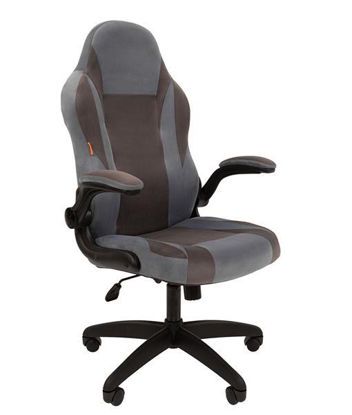  Офисное кресло Chairman   game 55 Россия голубой/серый велюр Т71/Т55 пластик черный