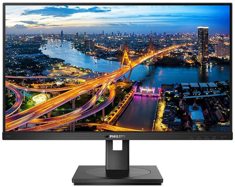 Монитор 23,8" Philips 243B1 1920x1080 75Гц  IPS W-LED 16:9 4ms HDMI DP 4*USB3.2 USB-C 3.2 50M:1 1000:1 178/178 250cd RJ45 USB-C Power Delivery HAS Pivot Tilt Swivel Speakers Black